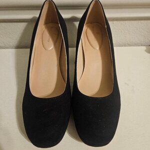 EUC Women's Bandalino  Cooler2 Platform Black Suede Heels, Size 10M